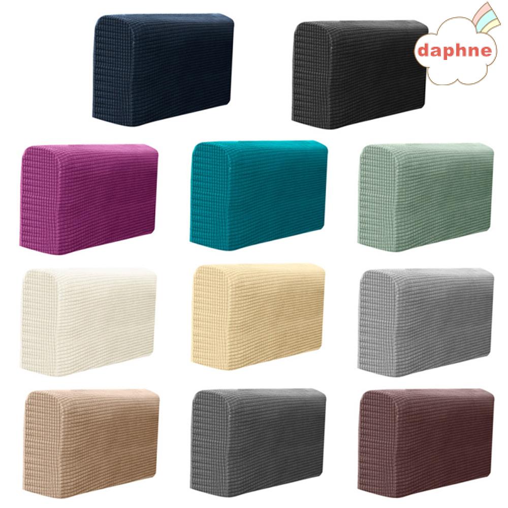 Daphne Bộ 2 Vỏ Bọc Tay Vịn Ghế Sofa Màu Trơn Co Giãn Chất Lượng Cao Nhiều Màu Tùy Chọn