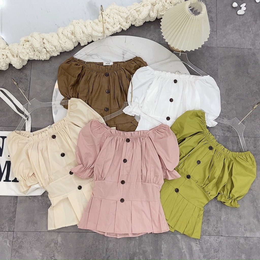 Áo sơ mi nữ chun eo hàng khuy hot hit