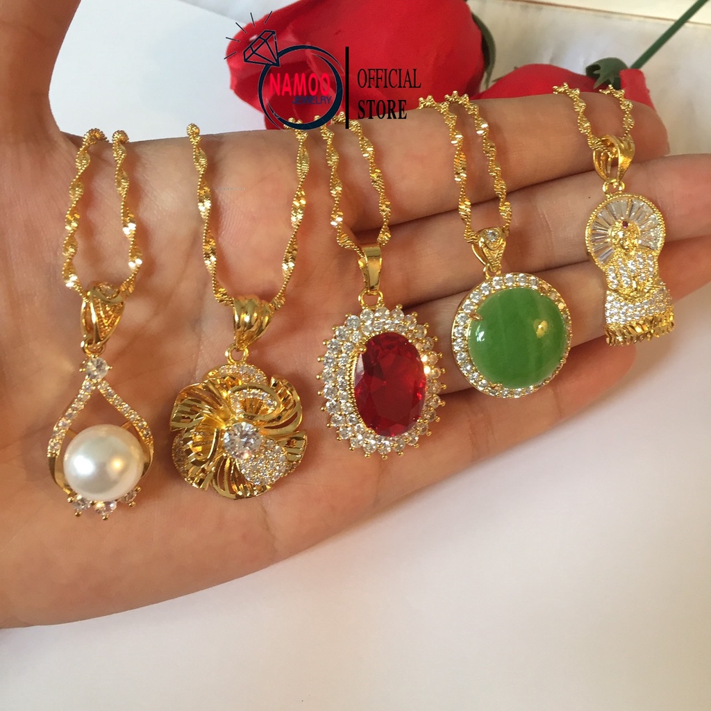 Vòng Cổ Nữ Đính Đá, Mặt Dây Chuyền Vàng Mạ Cao Cấp Namoo Jewelry (Nhiều Mẫu)