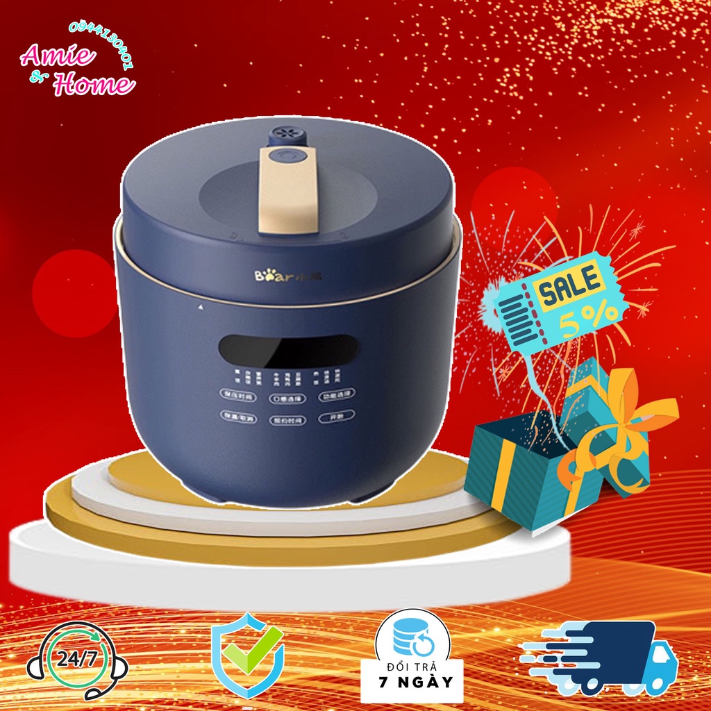 Nồi áp suất đa năng cho gia đình 2-5 người BEAR YLB-A50M1 bản quốc tế(ninh hầm,nấu nhanh)