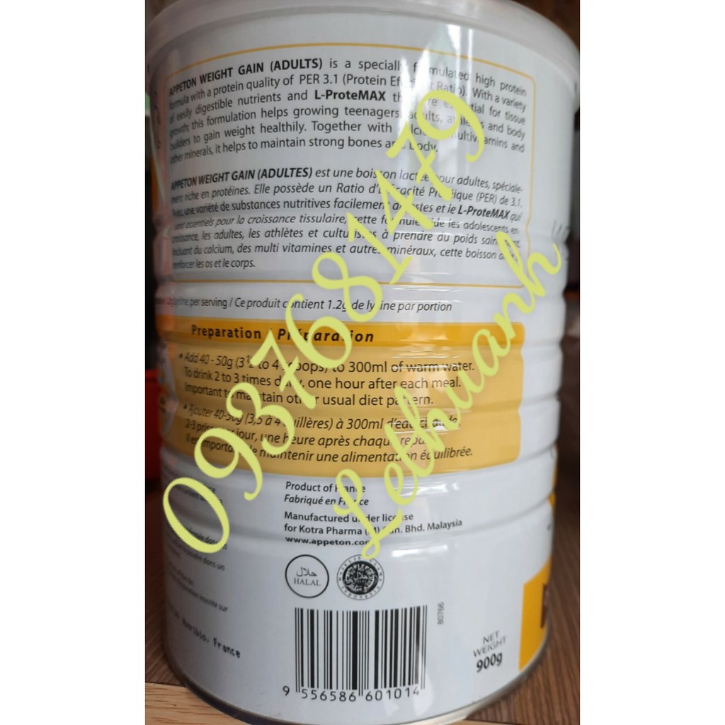 Sữa dành cho người gầy Appeton Weight Gain hop 450g/900g