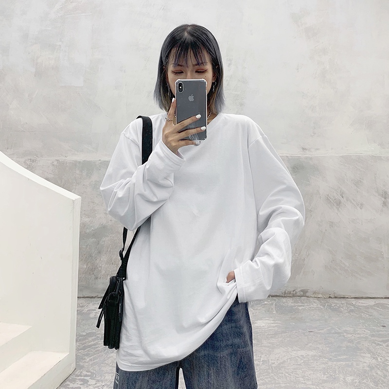 Áo phông Nelly Heybig dài tay trơn màu trắng