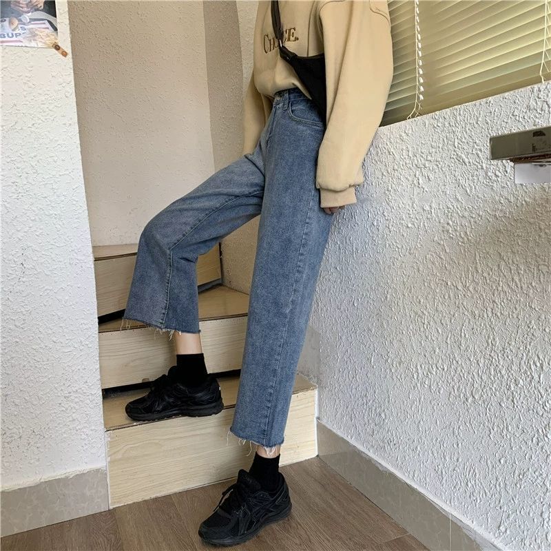 Quần Jeans Dài Ống Rộng Thời Trang Dành Cho Nữ