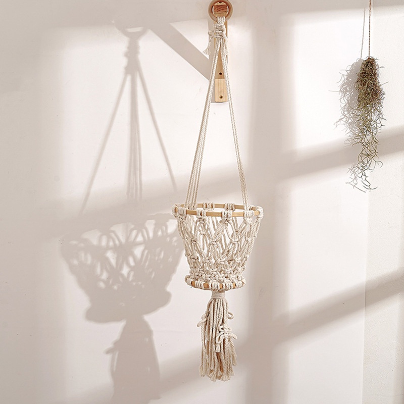 Chậu Trồng Cây Macrame Treo Tường Siêu Lớn