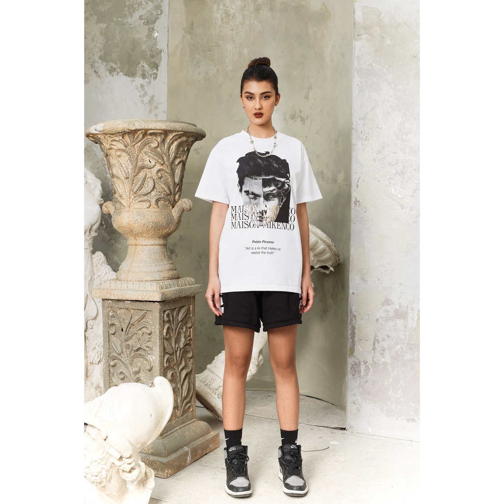 Áo thun MIKECO Maison YGGENZ shop , Áo thun unisex nam nữ from rộng oversize chất liệu cotton 100%