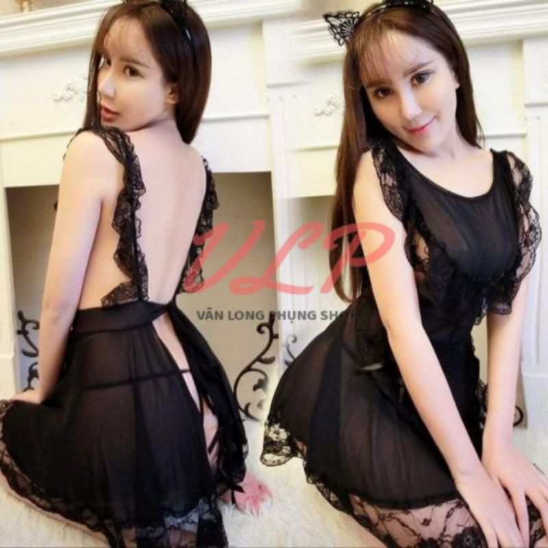 [BIGSIZE_100KG]_DN50_Váy ngủ ren sexy - Đồ ngủ cosplay hầu gái [EvaBoutique] | BigBuy360 - bigbuy360.vn