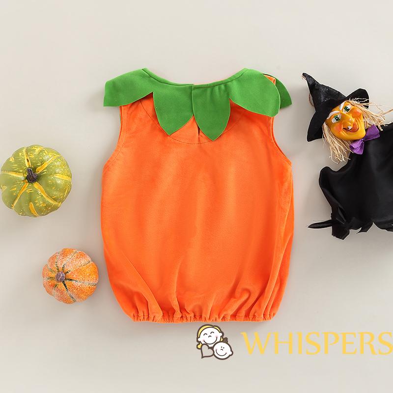 Áo Sát Nách Cổ Tròn In Hình Mặt Cười Và Lá Cây Thời Trang Halloween Cho Bé Trai Và Gái