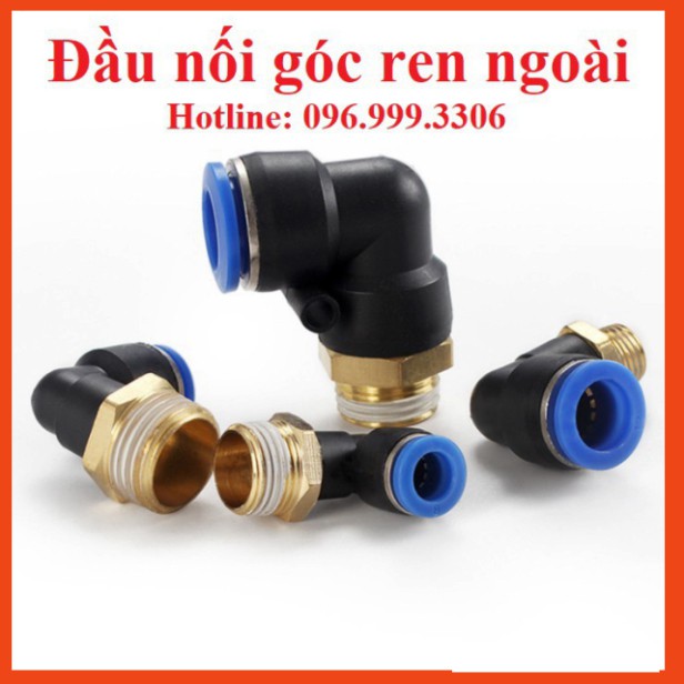 |HÀNG XỊN| ĐẦU NỐI GÓC VUÔNG PL REN NGOÀI KHÍ NÉN, PHUN SƯƠNG ĐẦY ĐỦ KÍCH CỠ ỐNG VÀ REN, , Nối ren nhựa