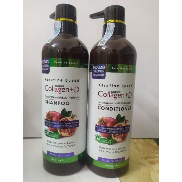 Dầu gội Keratin Queen Super Collagen+D 750ml và 1000ml