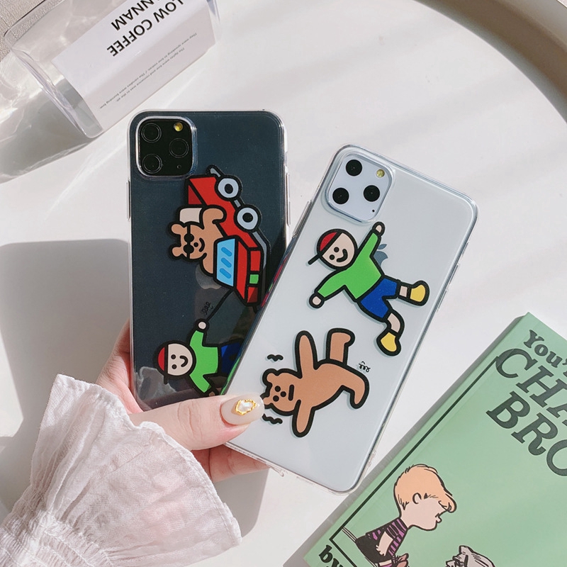 Ốp điện thoại in hình chàng trai và gấu hoạt hình cho Iphone 5/5S/6/6plus/6S/6S plus/6/7/7plus/8/8plus/X/XS/XS Max 276 | BigBuy360 - bigbuy360.vn