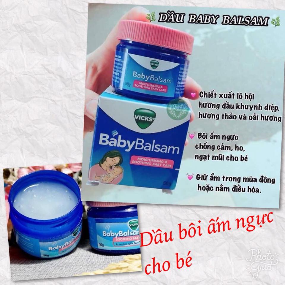 Dầu Vicks Baby Balsam - dầu bôi ấm ngực cho bé