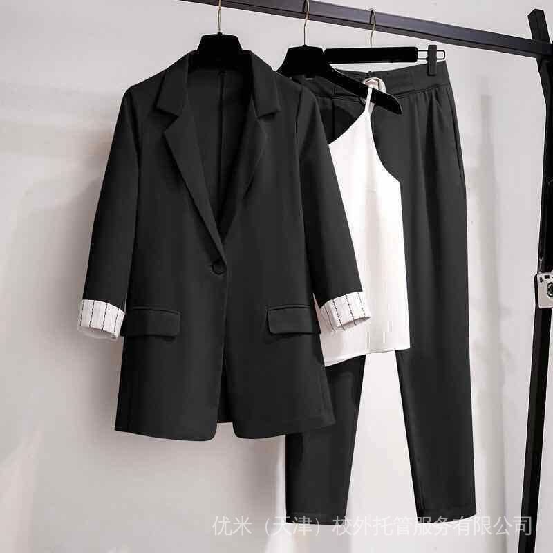 Small suit three-piece women's suit summer 2022 new western style Korean style elegant casual professional suit