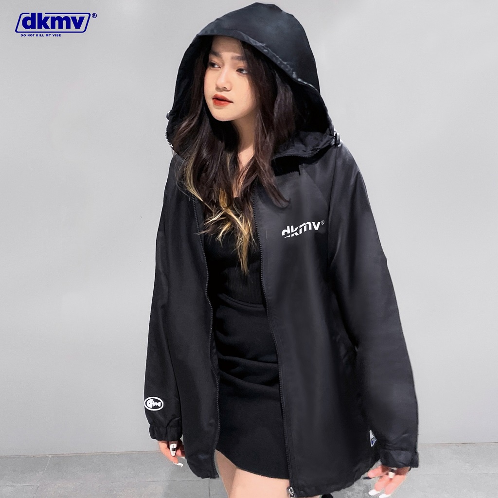 Áo khoác nữ dù màu đen có mũ Don't Kill My Vibe | Black Original Jacket