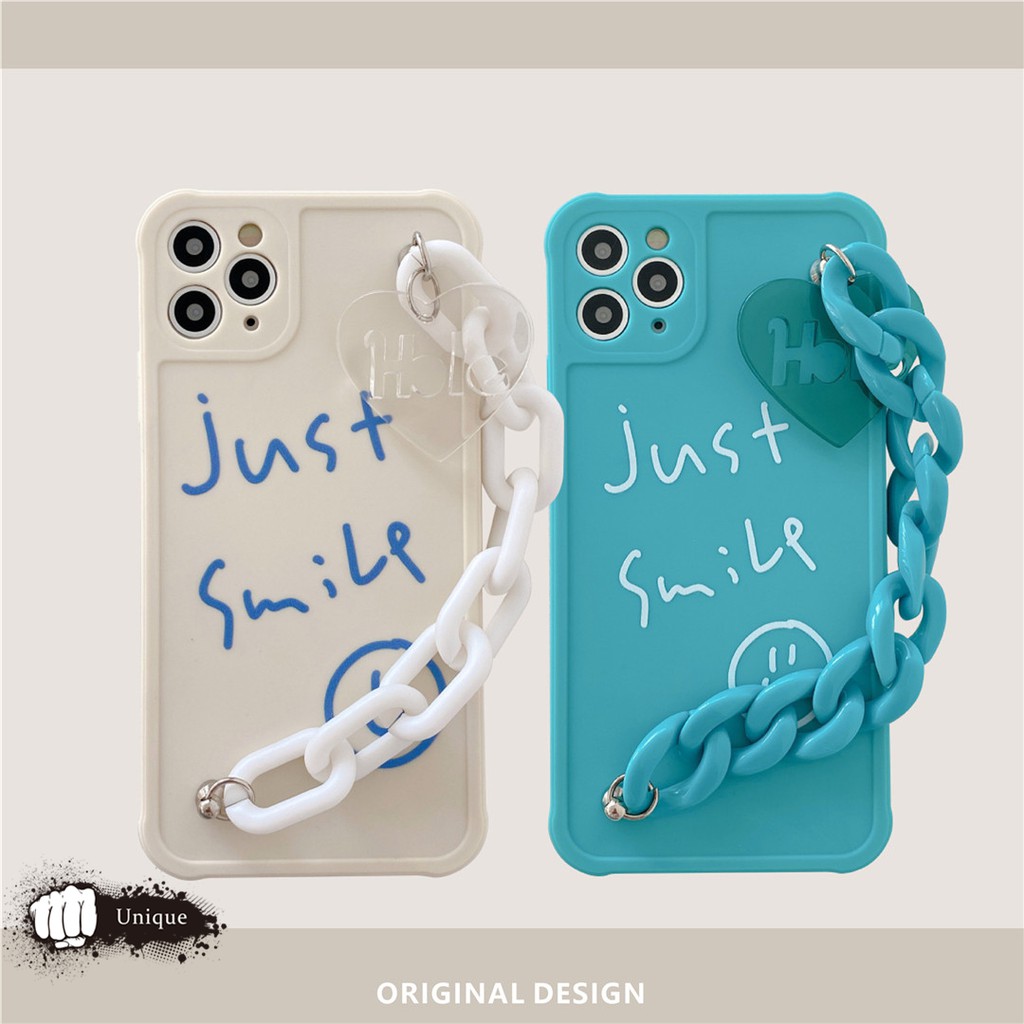 Ốp Điện Thoại In Chữ Tiếng Anh Kèm Dây Đeo Tay Hình Mặt Cười Xinh Xắn Cho Iphone 11 | BigBuy360 - bigbuy360.vn
