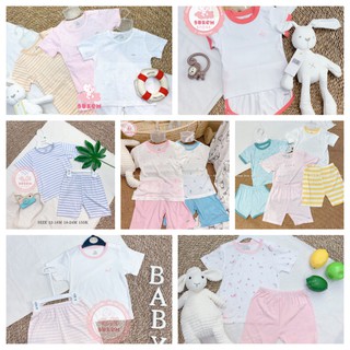 Nous bộ cộc tay cho bé/ bộ nous cộc cài vai cotton siêu mềm mịn cho bé
