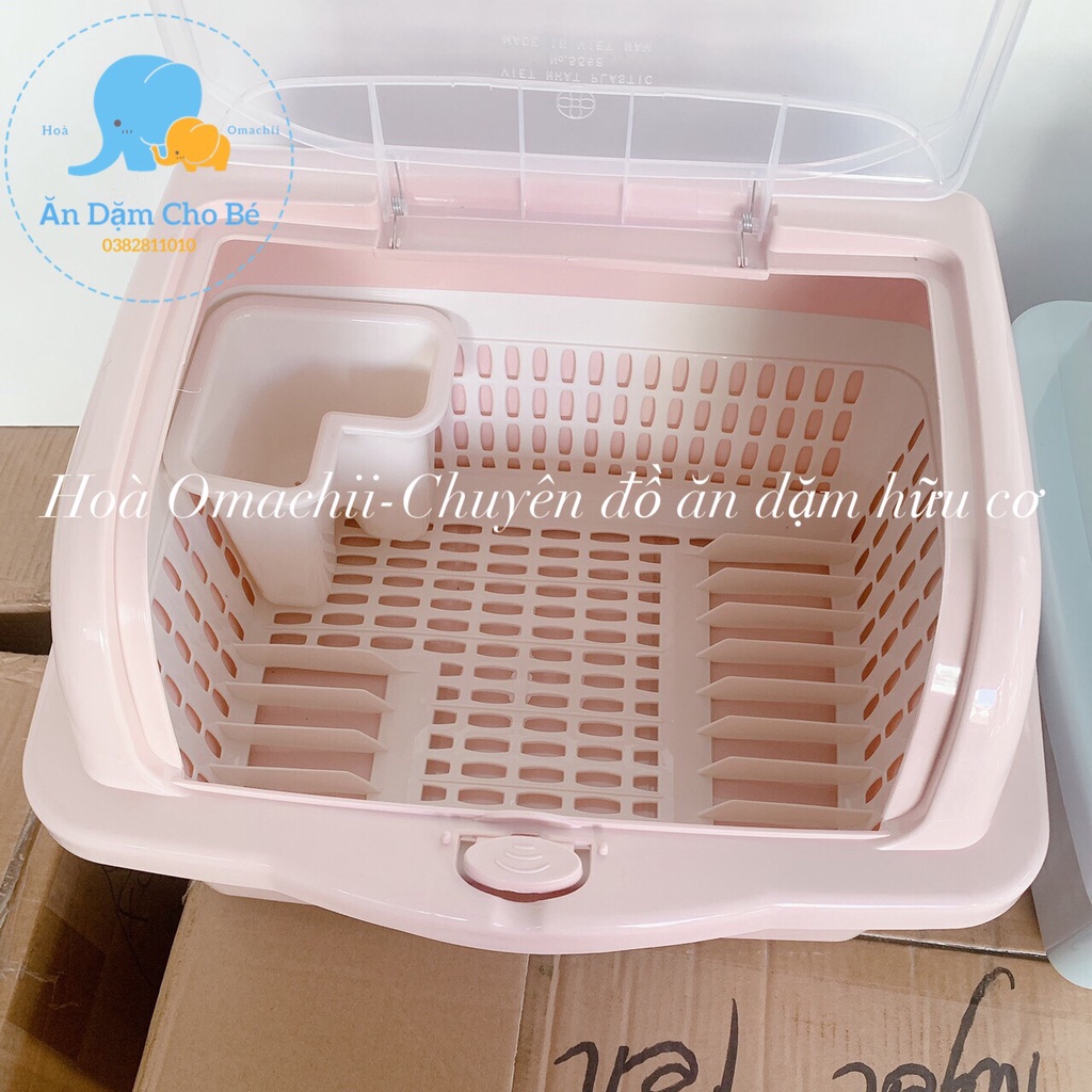 Khay Úp Chén Bát Có Ống Cắm Đũa Và Nắp Đậy Tiện Lợi Hàng Việt Nhật