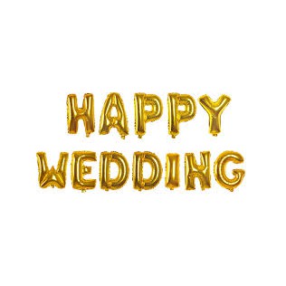 bong bóng chữ HAPPY WEDDING trang trí phòng cưới, phòng tân hôn, kỷ niệm ngày cưới KÈM DÂY TREO