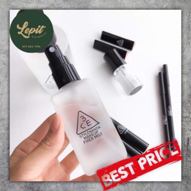 XỊT KHÓA NỀN 3CE MAKE UP FIXER MIST 80ML CHÍNH HÃNG - 7376 | BigBuy360 - bigbuy360.vn