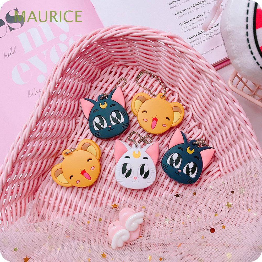 Vỏ bọc chìa khóa bằng silicon hình thẻ bài Sakura dễ thương