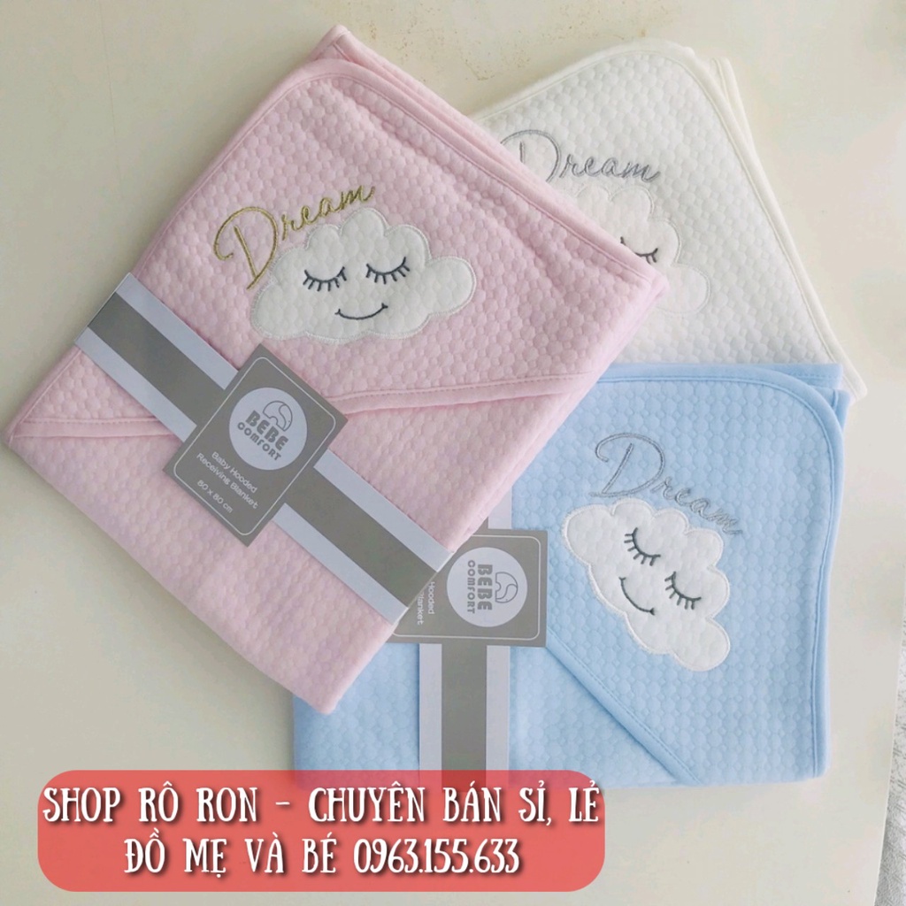 Chăn ủ choàng BEBE COMFORT cao cấp - Khăn ủ tắm có mũ cho bé - Shop Rô Ron