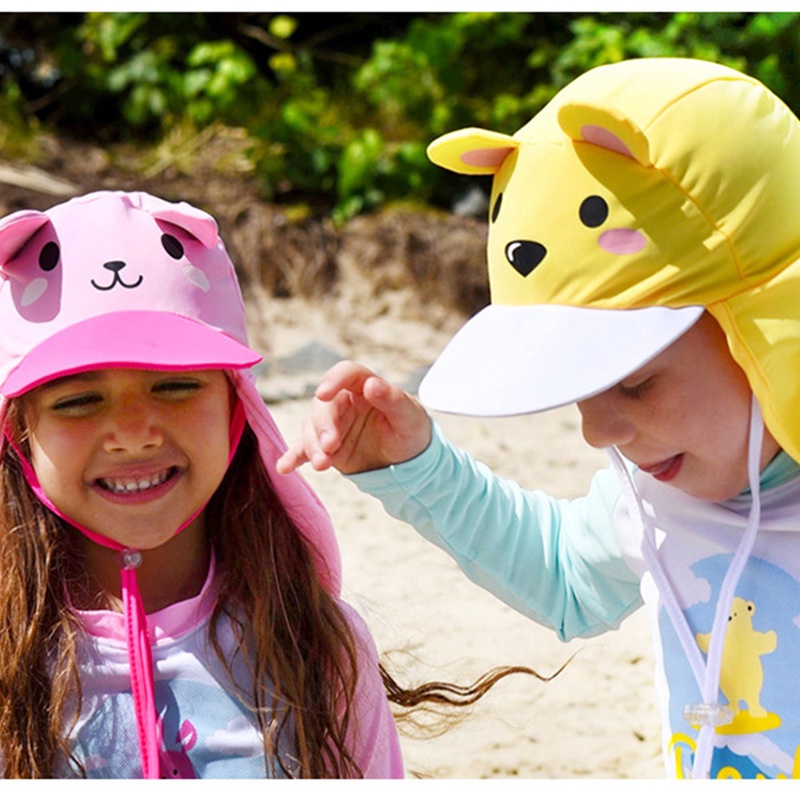 Nón Vành Tròn Chống Tia UV In Hình Động Vật Dễ Thương