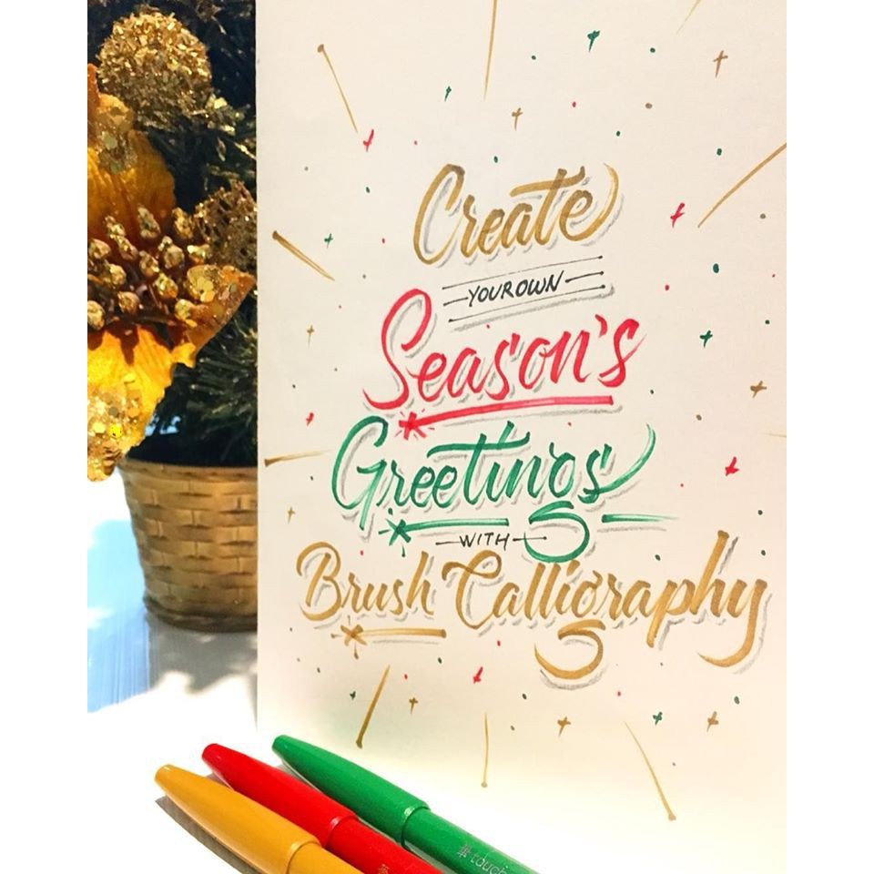 Bút viết thư pháp/Calligraphy Pentel brush Sign pen-fude touch-Bộ 6/12/24 màu