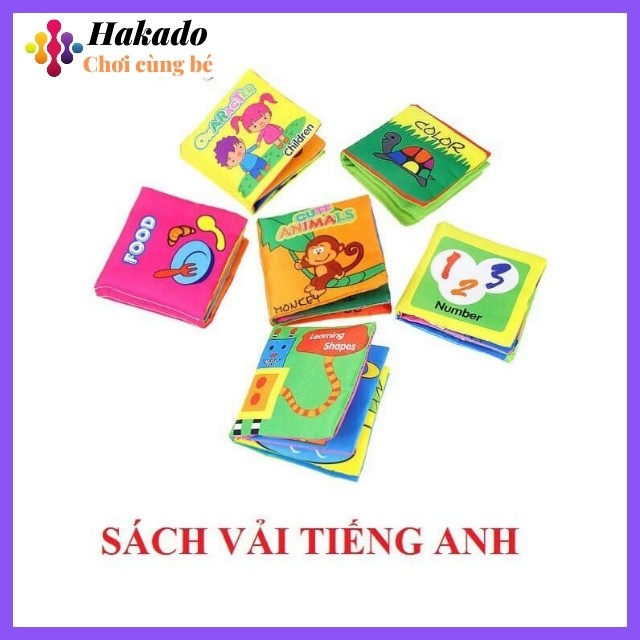 Đồ chơi cho trẻ sơ sinh và trẻ nhỏ Sách vải nhỏ Tiếng Anh Kích thích thị giác, thính giác, và xúc giác cho trẻ(cỡ nhỏ)