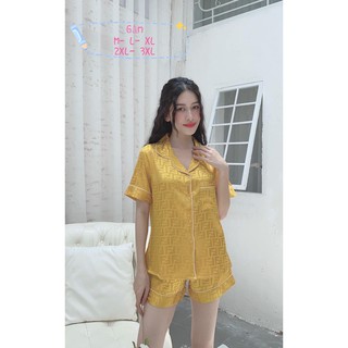 bộ ngủ lụa gấm quần đùi bigsize 45-75kg