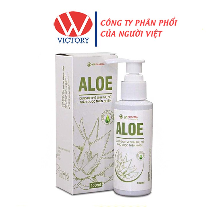 Dung dịch vệ sinh phụ nữ Aloe - Chiết xuất lô hội và các thảo dược thiên nhiên chai 100ml - Victorypharmacy