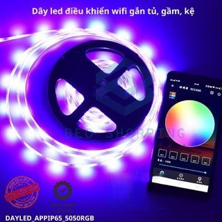 Dây đèn led 5m RGB 16 triệu màu TikTok IP65 điều khiển qua Điện thoại xài APP - NHÁY THEO NHẠC - HẸN GIỜ TẮT/MỞ