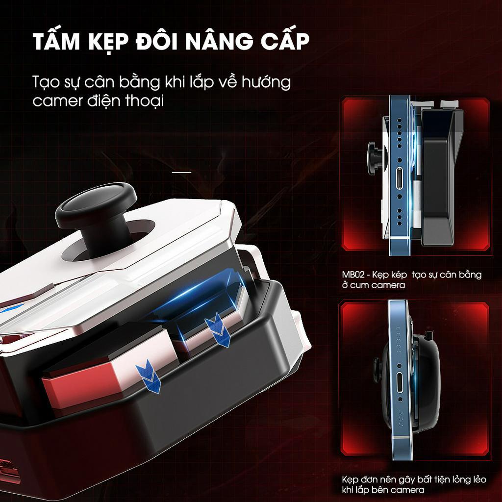 Tay cầm chơi game điện thoại MEMO MB02 joystick giúp ghìm tâm auto tap macro combo liên quân freefire tốc chiến pubg