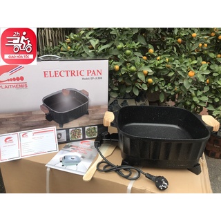 Chảo lẩu điện đa năng sâu lòng, tay cẩm gỗ cách điệu ngăn nhiệt, điện JIPLAI PE-JL508. Dung tích 7,5 lít