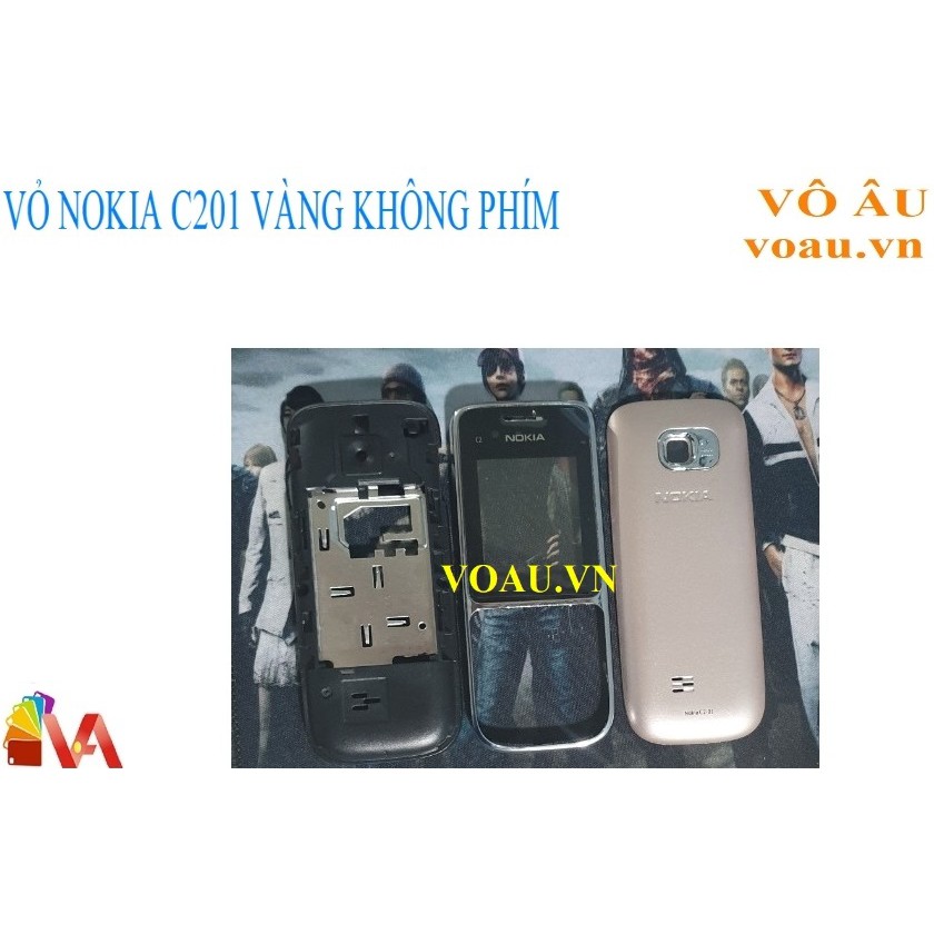 VỎ NOKIA C2 01 MÀU VÀNG KHÔNG PHÍM [VỎ MỚI ĐẸP]