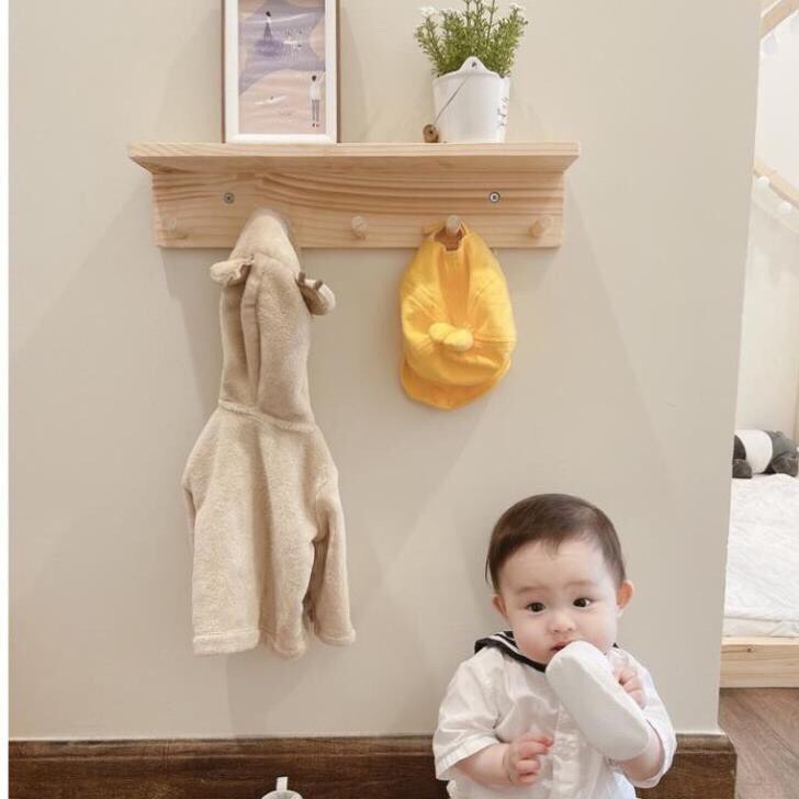 Móc treo đồ gắn tường gỗ thông chữ T - Kệ gỗ treo tường trang trí - Chịu Lực Tốt, Chống Mối Mọt - Bh 12 tháng