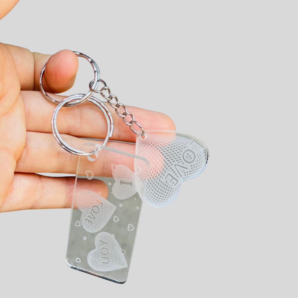 Móc Khóa I LOVE YOU Dễ Thương HÌnh Tim, Chữ Nhật