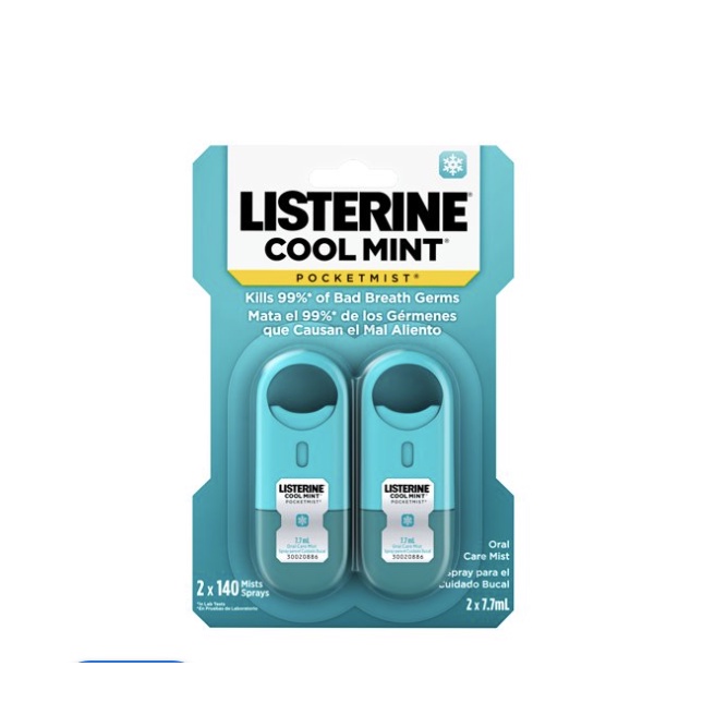 Xịt/Miếng ngậm thơm miệng Listerine bản Mỹ