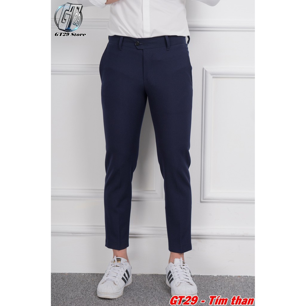 Quần Âu Nam MÀU XANH THAN Đẹp Kiểu Dáng Ôm Body Hàn Quốc Vải Mịn Co Dãn Chống Nhăn Không Bai Màu