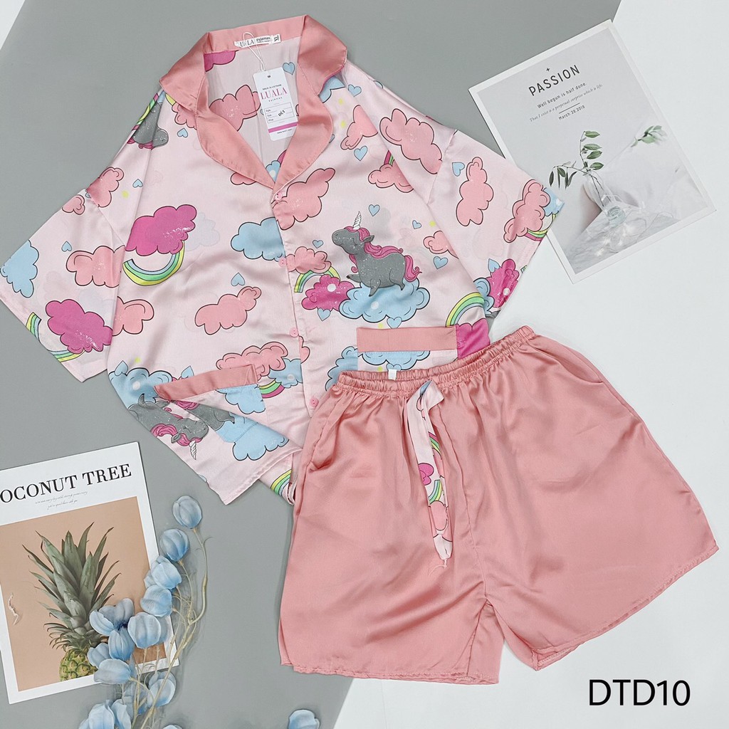 Bán Buôn Bán Sỉ Pijama Lụa Satin Cao Cấp Mềm Mại Thoáng Mát Thiết Kế Tay Dơi Nhiều Mẫu Dễ Thương