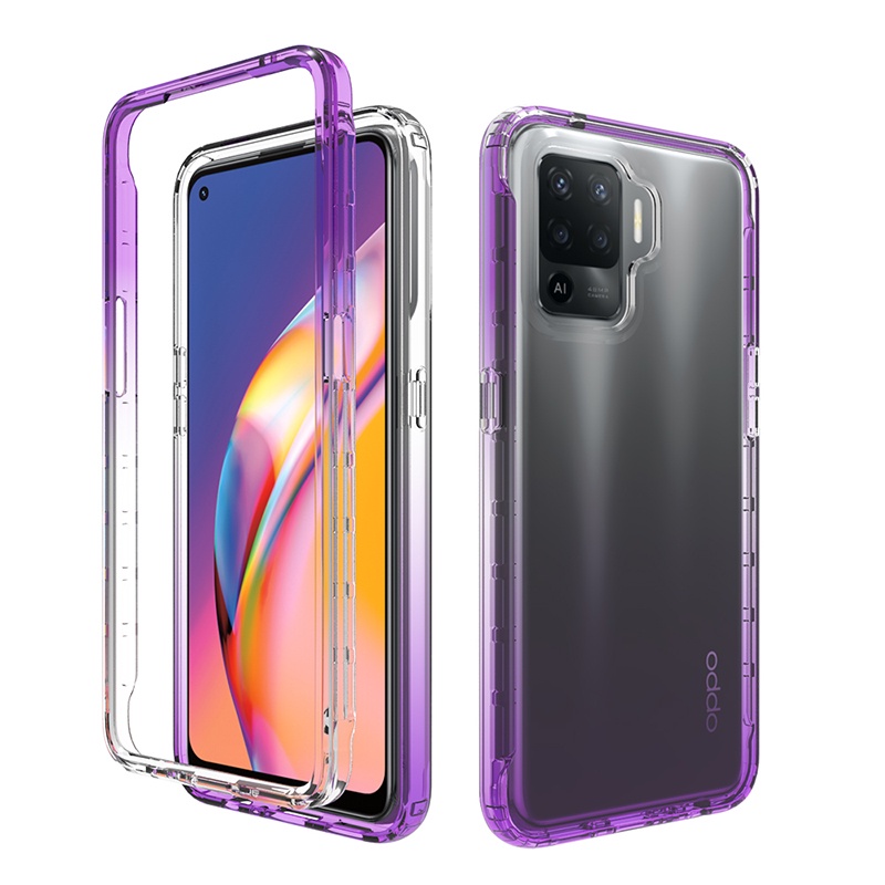 Ốp Điện Thoại Trong Suốt Chống Sốc Màu Gradient Cho OPPO Reno 5 Lite / 6 Lite / 7 Lite / 4 Lite / 8 Lite 5G