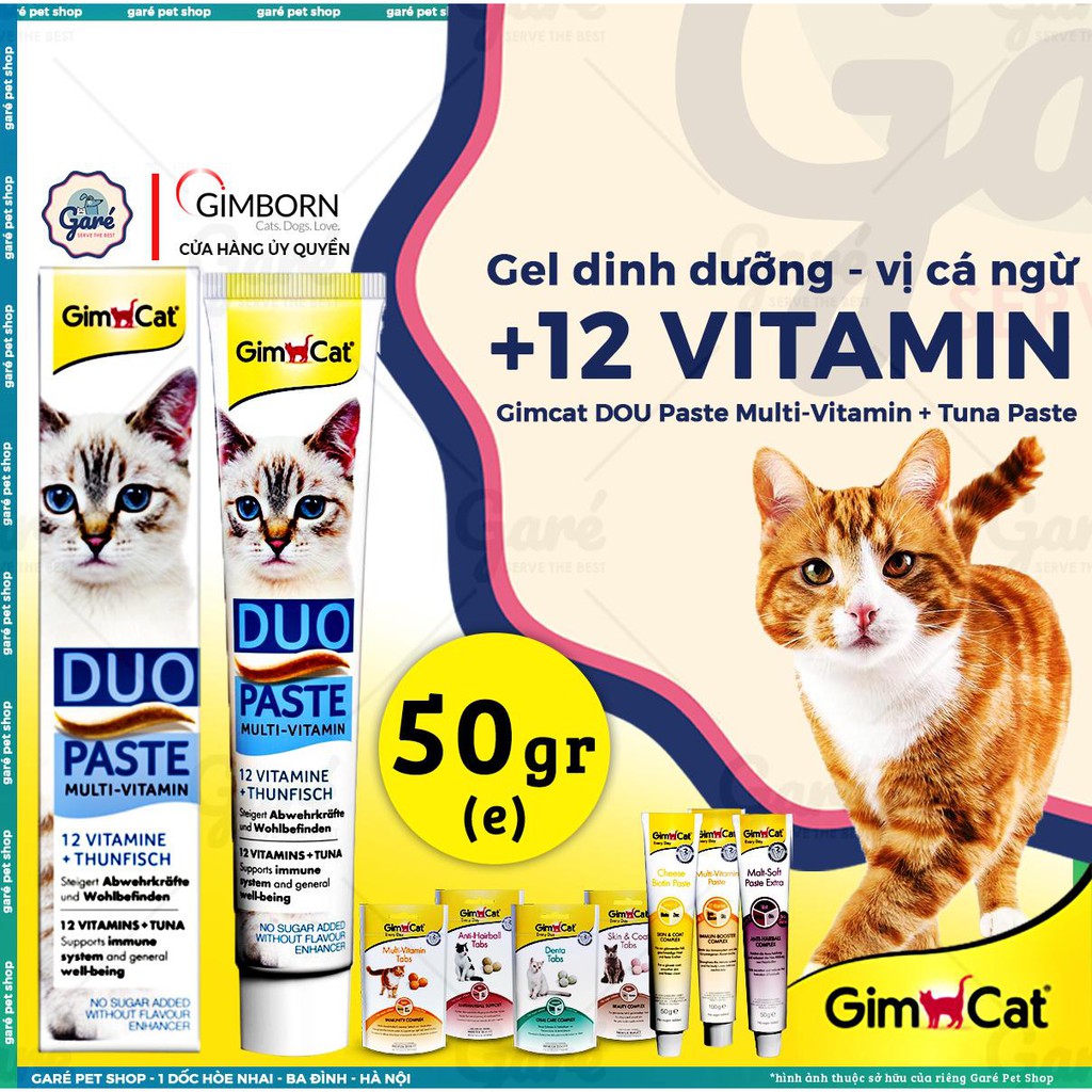 Gel dinh dưỡng Gimcat bổ sung 12 loại Vitamin cho Mèo - GimCat Dou Paste Multi Vitamin (50g) Garé Pet Shop