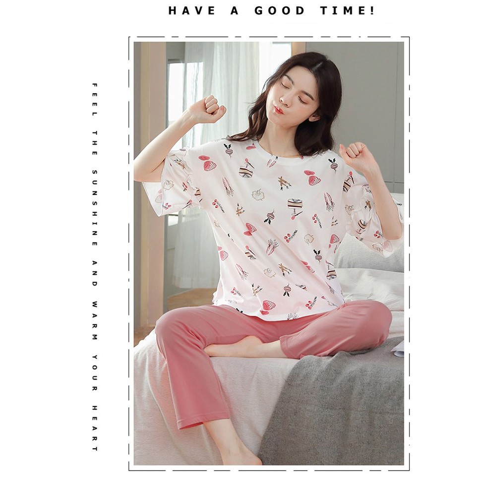 Đồ bộ, đồ mặc nhà nữ chất thun cotton 100% cực dễ thương -MH8016 | BigBuy360 - bigbuy360.vn