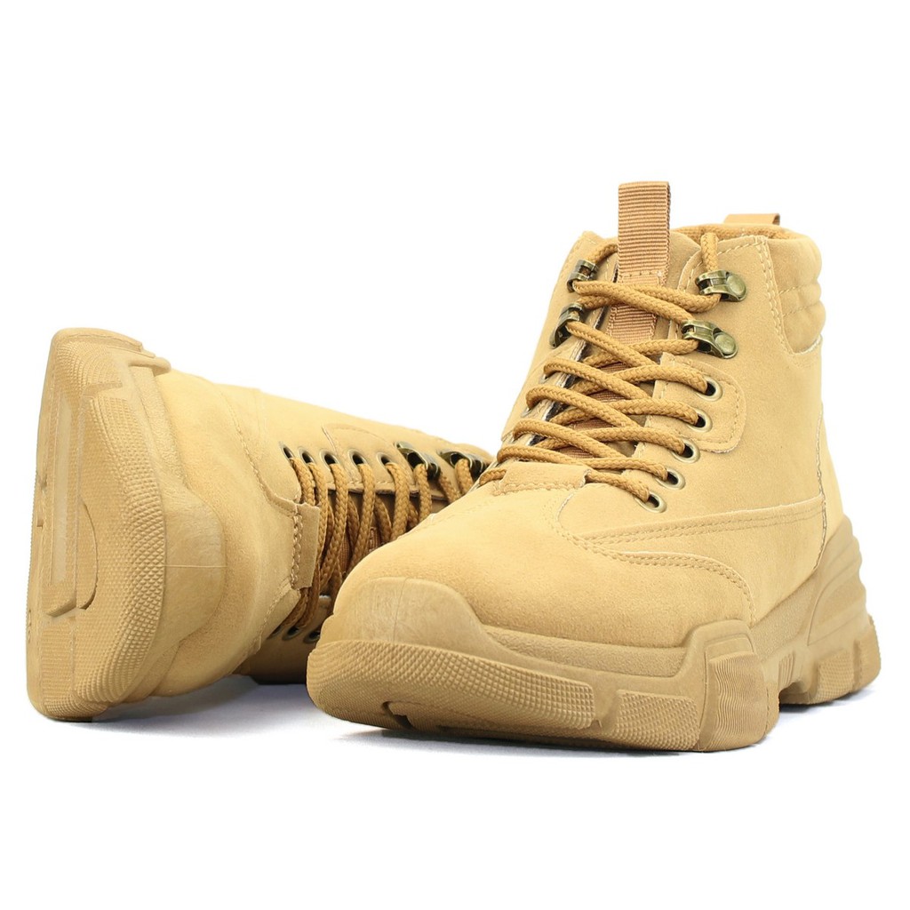 Giày Bốt Nam Cổ Cao Giả Da Lộn BCC001 Nâu | BigBuy360 - bigbuy360.vn