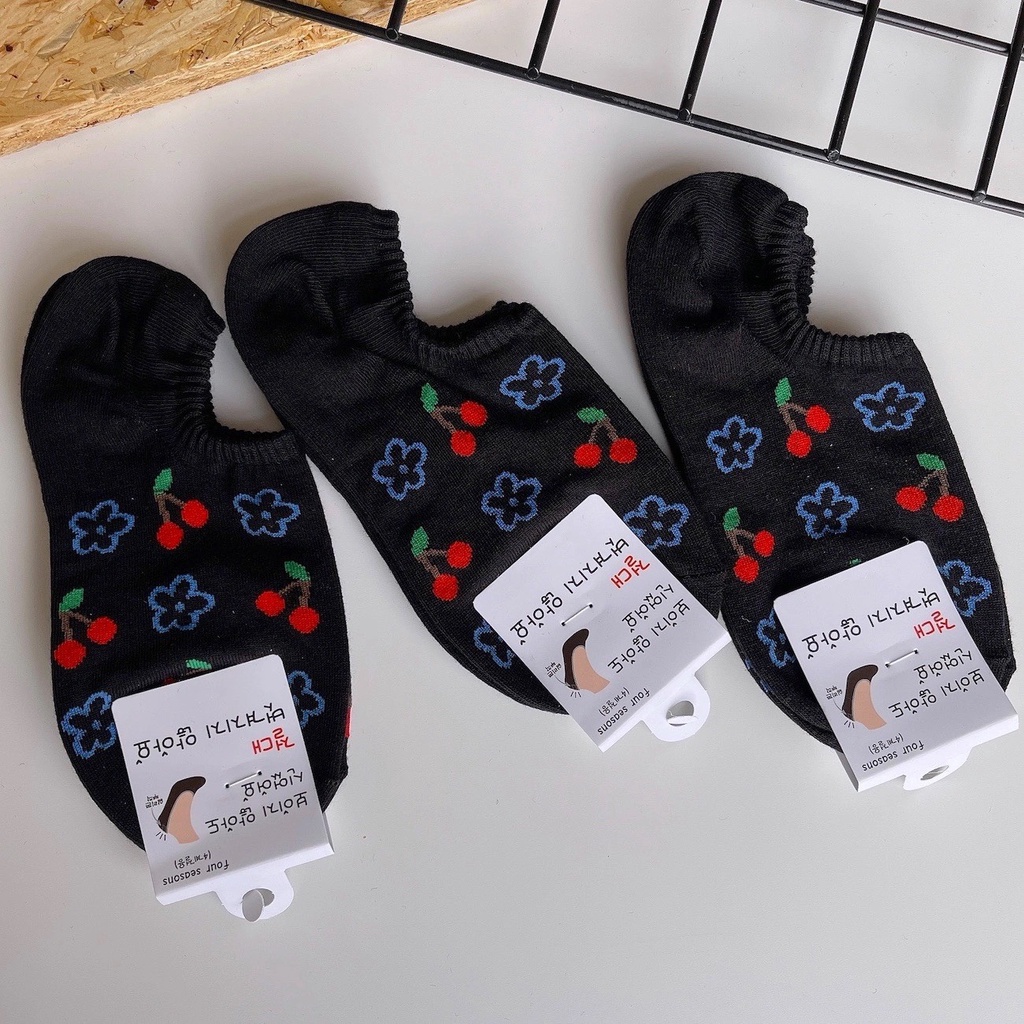 Tất Vớ Nữ Lười Hình Hoa Emoji Nhiều Màu Sắc Dễ Thương giá siêu rẻ mềm
