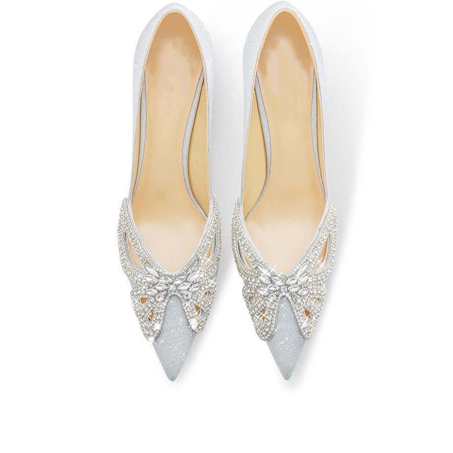 Giày Cao Gót Mũi Nhọn Đính Đá Thời Trang Dành Cho Nữ