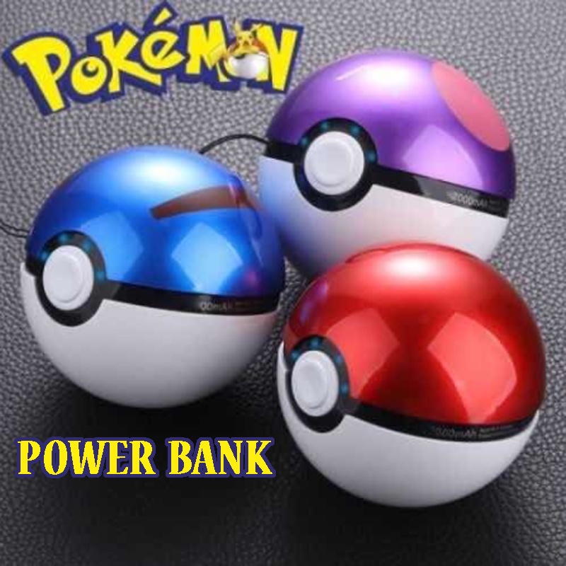 Powerbank Năng Lượng Hoạt Hình Dễ Thương 100000Bộ Quà Tặng Sạc Dự Phòng Mini Hình Quả Bóng Pokemon Go Dành Cho Bé Trai