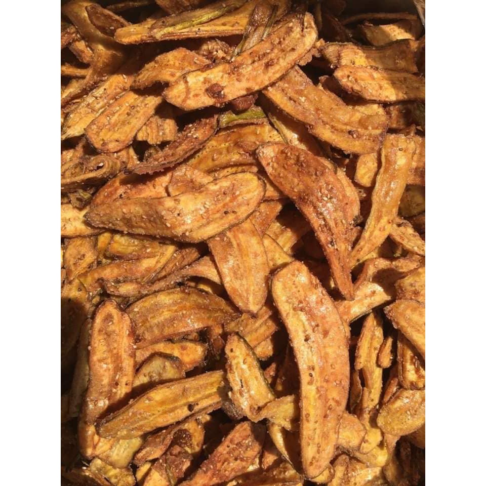 Chuối Sấy Tẩm Đường Mè nguyên miếng lát to bao ăn- 500gr