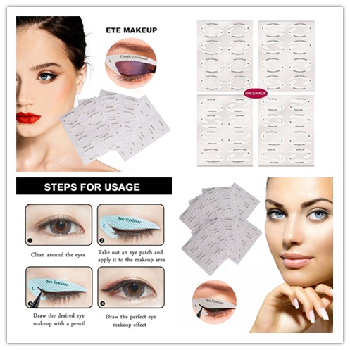 Bộ 4 Khuôn Kẻ Mắt/Đánh Phấn Mắt Dễ Sử Dụng Cho Người Mới Bắt Đầu