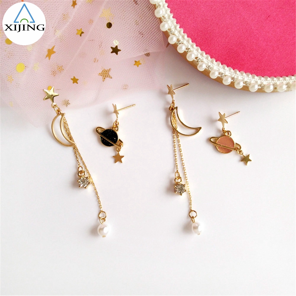 Bông Tai Dài Hình Mặt Trăng Và Ngôi Sao Thời Trang Nữ Tính