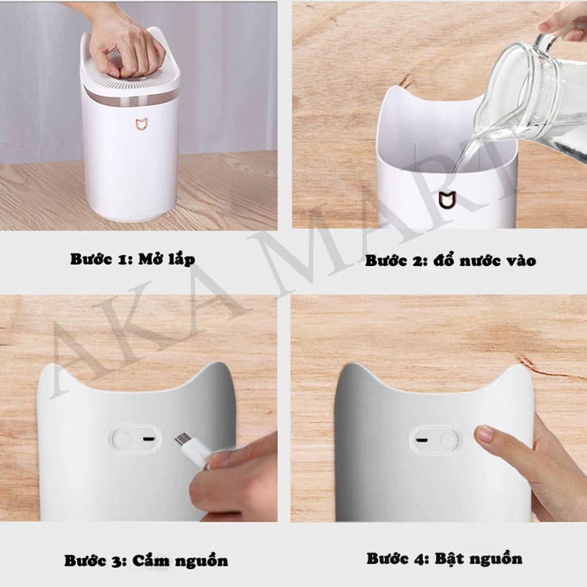 Máy phun sương chính hãng - Máy phun sương tạo độ ẩm không khí Humidifier dung tích 3.3 lít - Aka mart