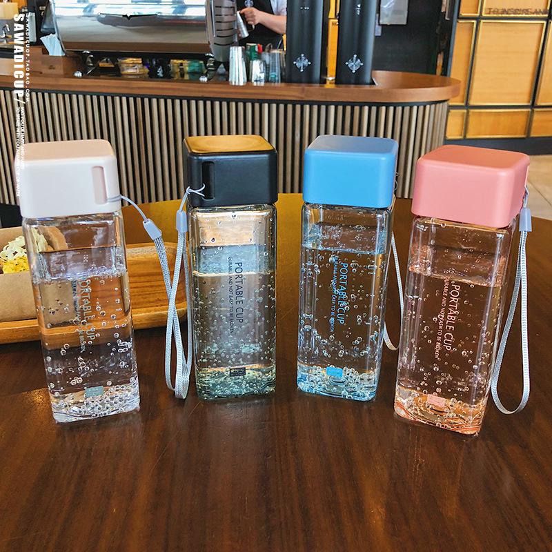 Bình nước nhựa trong suốt không BPA thiết kế mới 2021 dùng ngoài trời